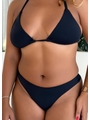 BIQUÍNI CORTININHA CALCINHA ASA DELTA PRETO COLEÇÃO CALIENTE - 3