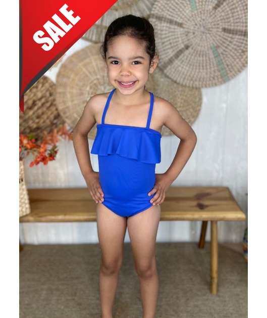 MAIÔ TRADICIONAL INFANTIL BABADO AZUL BIC