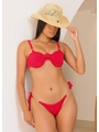 BIQUÍNI MEIA TAÇA NÓ CALCINHA DE AMARRAR VERMELHO COLEÇÃO SOLARE - 1