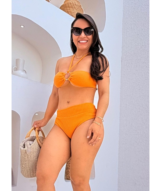 BIQUÍNI TOP ARGOLA CALCINHA TALA LARANJADO COLEÇÃO SARDENHA