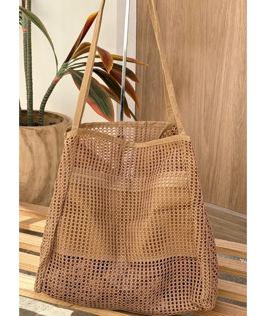 BOLSA TOTE TELADA MARROM