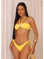 BIQUÍNI TOP CONCHA CALCINHA DE AMARRAR AMARELO COLEÇÃO PUNTA CANA - 1