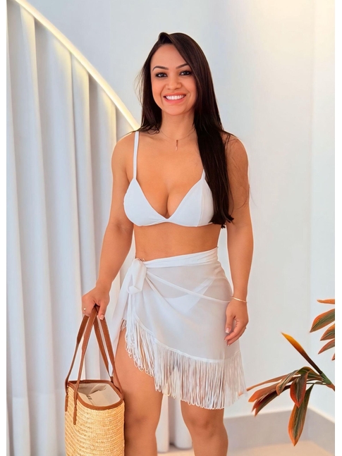 SAÍDA DE PRAIA PAREÔ COM FRANJA NA SEDINHA BRANCA CM02