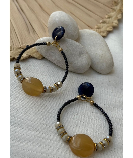 ACESSÓRIO DE PRAIA BRINCO ARGOLA AZUL MARINHO