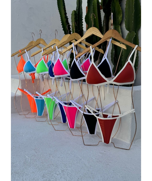 BIQUÍNI LIGHT CORTININHA CALCINHA FIO COM REGULADOR LARANJA NEON