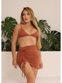 SAÍDA DE PRAIA MINI SAIA GRINGA MARROM COLEÇÃO ALTO VERÃO - 1