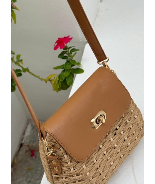 BOLSA DE PALHA PEQUENA NUDE BEACH GRID