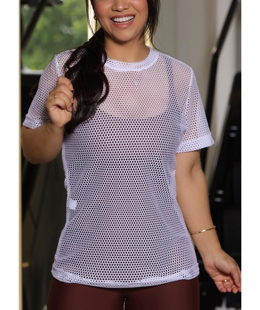CAMISETA FITNESS NA TELINHA BRANCA COLEÇAO FEBELA MOVE