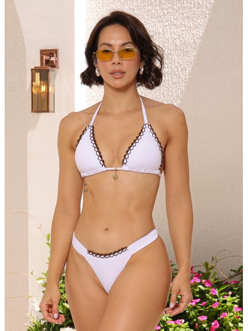 BIQUÍNI CORTININHA CROCHÊ CALCINHA FIO DUPLO BRANCO COLEÇÃO ENTRE MARÉS