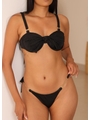 BIQUÍNI MEIA TAÇA NÓ CALCINHA DE AMARRAR PRETO COLEÇÃO SOLARE - 3