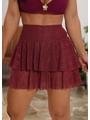 SAÍDA DE PRAIA MINI SAIA BABADO MARSALA COLEÇÃO MULHER - 3