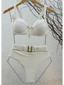 BIQUÍNI MEIA TAÇA CALCINHA ALTA COM CINTO OFF WHITE COLEÇÃO PURO AMOR DROP 2 - 3