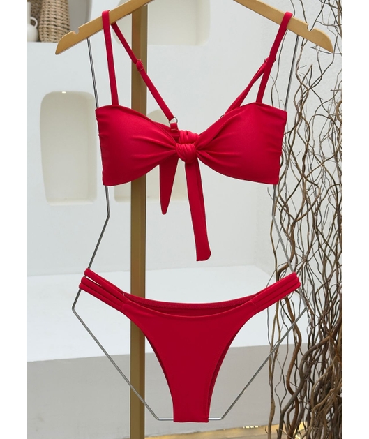 BIQUÍNI TOP NÓ CALCINHA STRAPPY VERMELHO COLEÇÃO COR DO PECADO