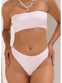 BIQUÍNI TOP FAIXA CALCINHA ASA DELTA LISTRA ROSA COLEÇÃO VERÃO EUROPEU - 3