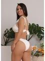 BIQUÍNI TOP ELO CALCINHA TRADICIONAL DE AMARRAR OFF WHITE COLEÇÃO PURO AMOR DROP 2 COMB77 - 2