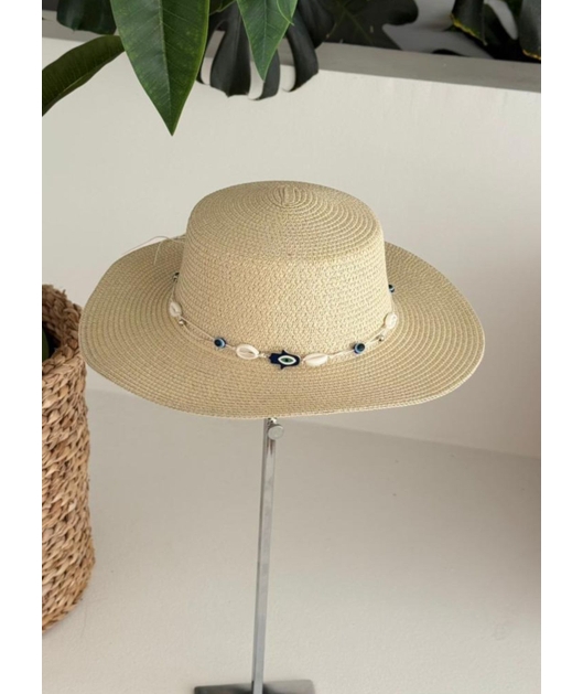 CHAPÉU DE PRAIA OLHO GREGO NUDE CT589