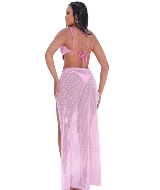 SAIDA DE PRAIA NULA MANGA SEMPRE ÚNICA ROSA CLARO