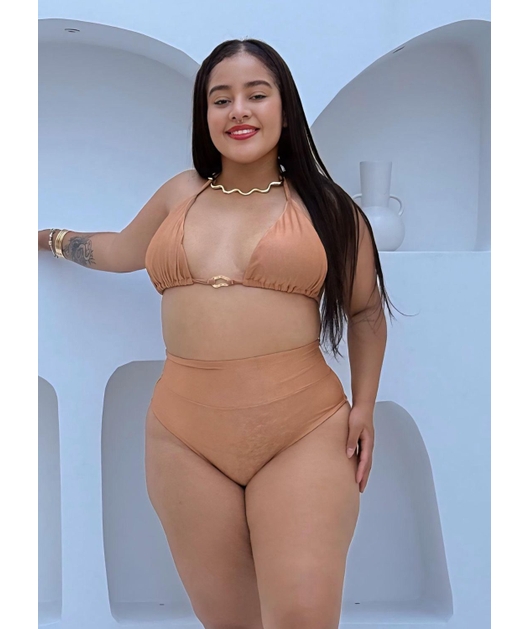 BIQUÍNI CORTININHA ORGANIC CALCINHA TALA BRONZE