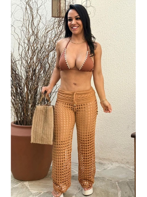 SAÍDA DE PRAIA CALÇA NO TRICÔ NUDE LOOK5974