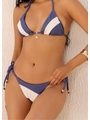 BIQUÍNI CORTININHA BICOLOR CALCINHA DE AMARRAR AZUL COLEÇÃO NÁUTICA - 3