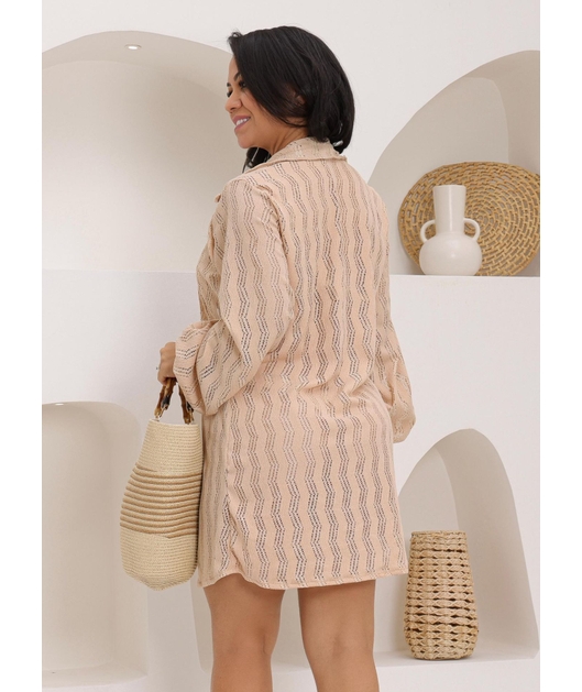 SAÍDA DE PRAIA CAMISA NUDE COLEÇÃO MAREIA