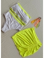 COMBO DE CARNAVAL BIQUÍNI TOP BRANCO E MINI SAIA VERDE NEON COLEÇÃO ESQUENTA FOLIA - 1