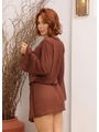 SAÍDA DE PRAIA MUSSELINE DECOTE CAÍDO MARROM COLEÇÃO TERRACOR - 2