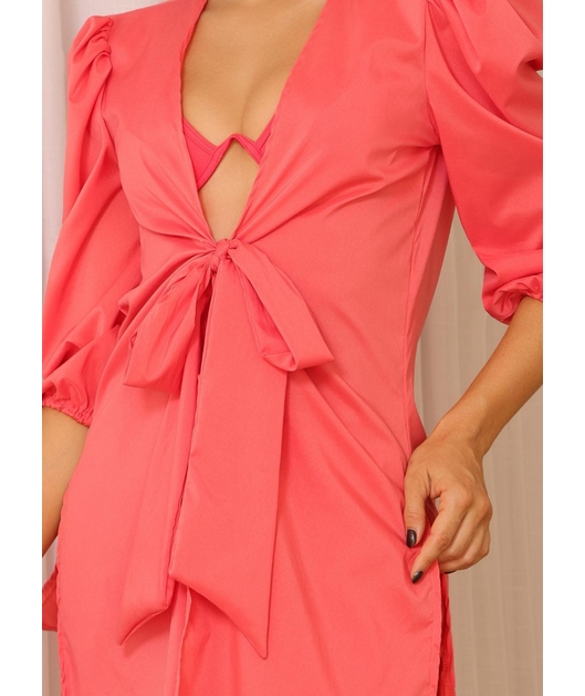 SAÍDA DE PRAIA KIMONO COM SHORT SALMÃO COLEÇÃO PUNTA CANA