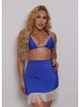SAÍDA DE PRAIA MINI SAIA FRANJA AZUL BIC COLEÇÃO BRASIL RAIZ - 1