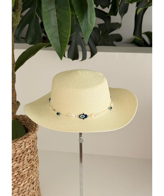 CHAPÉU DE PRAIA OLHO GREGO OFF WHITE
