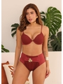 BIQUÍNI MEIA TAÇA CALCINHA ALTA BORDÔ COLEÇÃO CLAREIA - 1