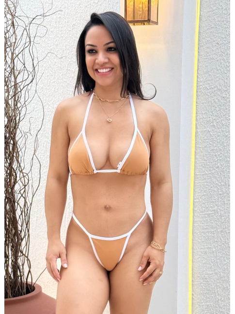 BIQUÍNI CORTININHA CALCINHA FIO NUDE COLEÇÃO BRONZE LOOK5974