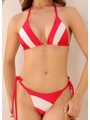 BIQUÍNI CORTININHA BICOLOR CALCINHA DE AMARRAR VERMELHO COLEÇÃO NÁUTICA M403 - 3
