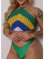BIQUÍNI CROPPED CROCHÊ CALCINHA ASA DELTA VERDE BANDEIRA COLEÇÃO BRASIL RAIZ - 3