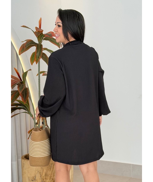 SAÍDA DE PRAIA CAMISA NO CHIFFON PRETA