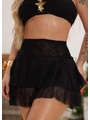SAÍDA DE PRAIA MINI SAIA BABADO PRETO COLEÇÃO MULHER - 3