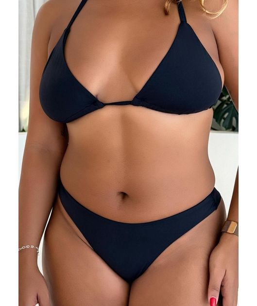 BIQUÍNI CORTININHA CALCINHA ASA DELTA PRETO COLEÇÃO CALIENTE