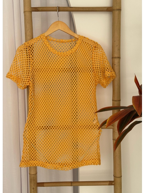 CAMISETA MANGA CURTA ARRASTÃO AMARELA