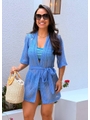 SAÍDA DE PRAIA KIMONO COM FAIXA AZUL M43 - 1