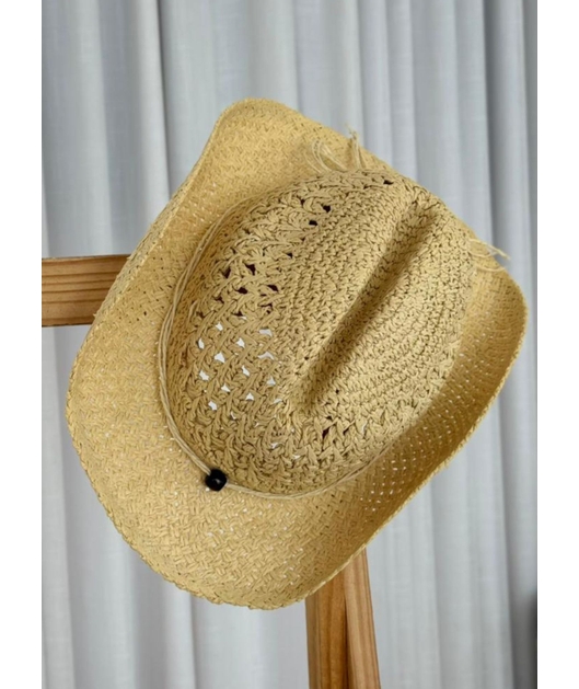 CHAPÉU DE PALHA TRANÇADO OFF WHITE