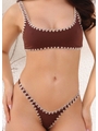 BIQUÍNI TOP CROCHÊ CALCINHA ASA DELTA MARROM - 3