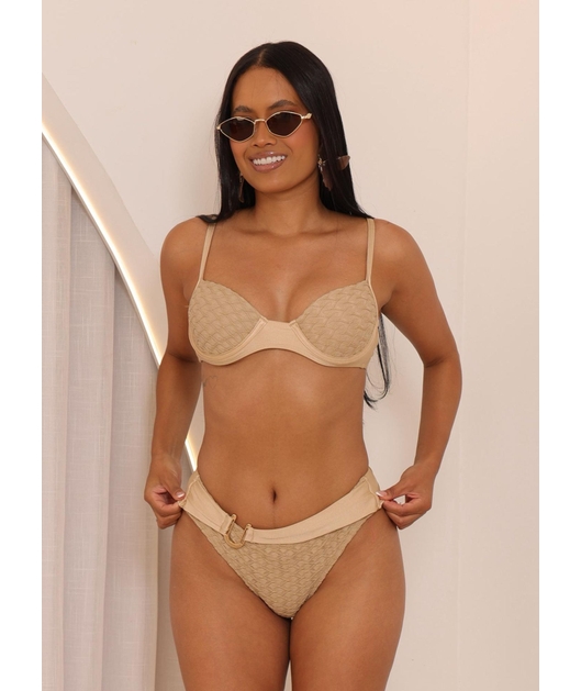 BIQUÍNI MEIA TAÇA CALÇINHA TRADICIONAL NUDE COLEÇÃO FESTEJAR