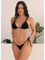BIQUÍNI CORTININHA CRUZADO CALCINHA DE AMARRAR PRETO COLEÇÃO FLUIR - 1