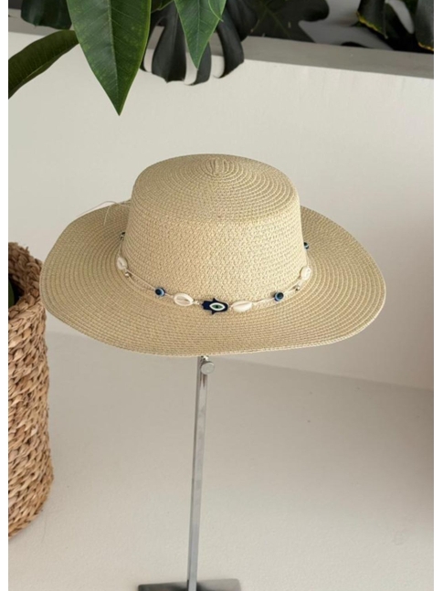 CHAPÉU DE PRAIA OLHO GREGO NUDE CT589