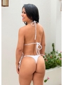 BIQUÍNI CORTININHA CALCINHA DE AMARRAR BRANCO - 2