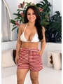 SAÍDA DE PRAIA SHORT LISTRA VERMELHO - 1