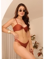 BIQUÍNI TOP NÓ CALCINHA STRAPPY MARROM COLEÇÃO COR DO PECADO - 1