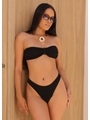 BIQUÍNI TOP TOMARA QUE CAIA CALCINHA ASA DELTA PRETO COLEÇÃO FRUIT - 1