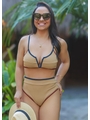 BIQUÍNI TOP ARO V CALCINHA ALTA COR AREIA COLEÇÃO TRANCOSO SA5859 - 1