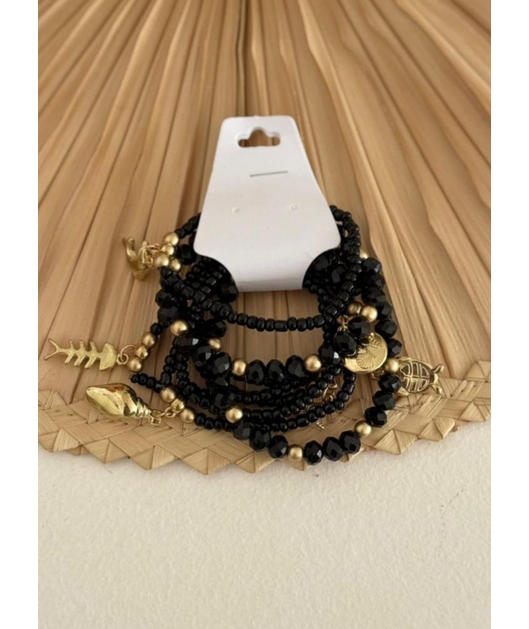 ACESSÓRIO DE PRAIA KIT PULSEIRA PRETA